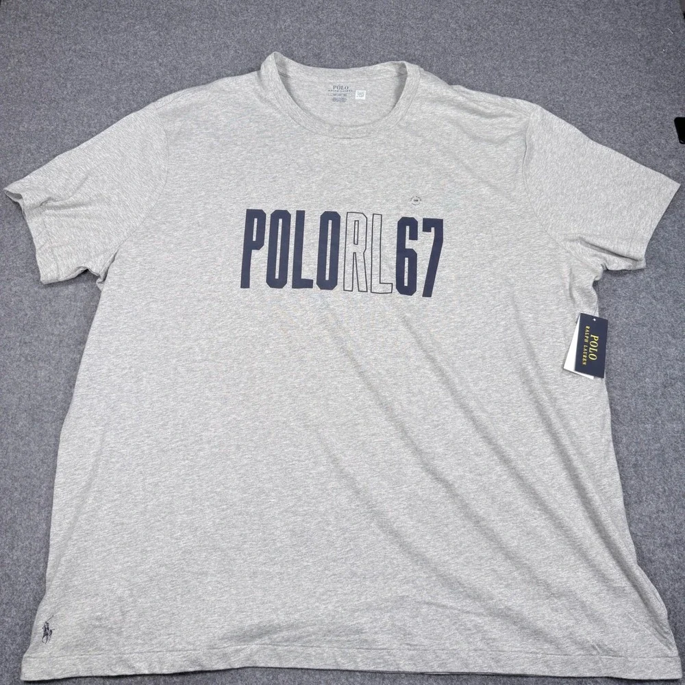 Polo Ralph Lauren Mens POLO RL 67 Graphic T-Shirt Grey 3XB 71186682040